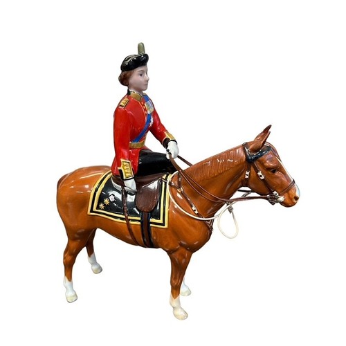 2 - Beswick H.M. Queen Elizabeth II mounted on ‘Imperial’ Trooping the Colour by Beswick England. Height... 