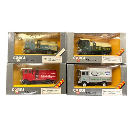 487 - Corgi 1980s Qty 4 of AEC 508 lorry, excellent in good plus window boxes, with Carless Petrol No. C94... 