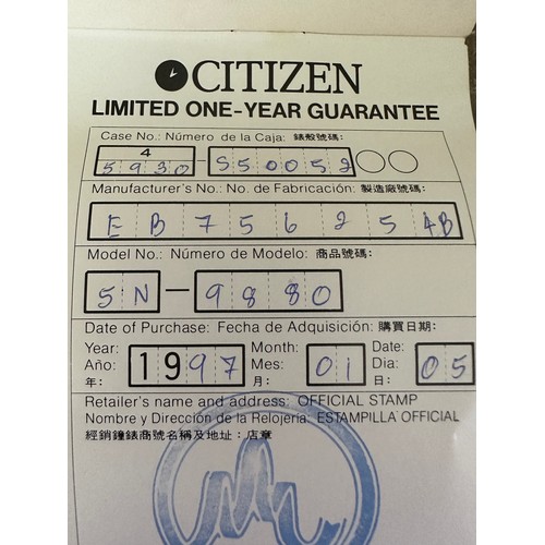 Citizen limited one year on sale guarantee