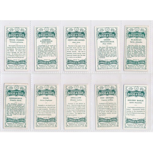 199 - Lambert & Butler 1906 Birds & Eggs complete set of 50, in good to very good condition with some bett... 