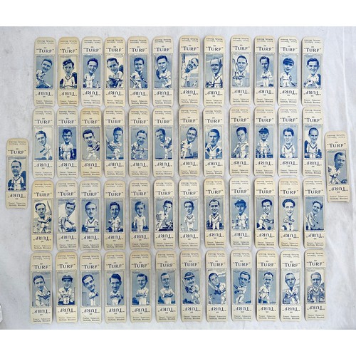 197 - Carreras 1950 Turf Slides (uncut tabs to top and bottom) Famous Cricketers complete set of 50, gener... 