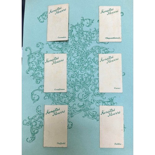 219 - Wix Kensitas Flowers 1st Series small set of 60 silks, all with card folders (some with toning), in ... 