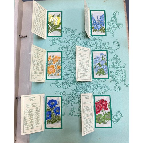 219 - Wix Kensitas Flowers 1st Series small set of 60 silks, all with card folders (some with toning), in ... 