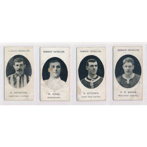 215 - Taddy Prominent Footballers - 4 cards in fair to good condition with E. Needham Sheffield United, W.... 