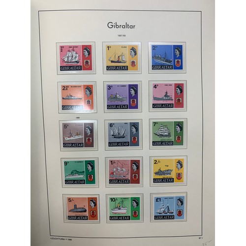 46 - Gibraltar - 1953 to 2008 stamp collection in three Lighthouse hinged albums with slipcases including... 