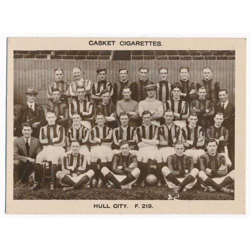 205 - Pattreiouex 1922 Football Teams - two cards, Barnsley No.F217 & Hull City No.F219, in very good to e... 