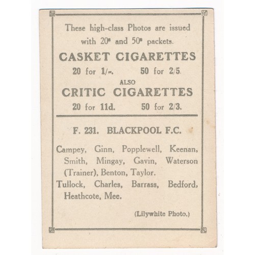 207 - Pattreiouex 1922 Football Teams - two cards,  Blackpool F.231 & Preston North End F.205, in excellen... 