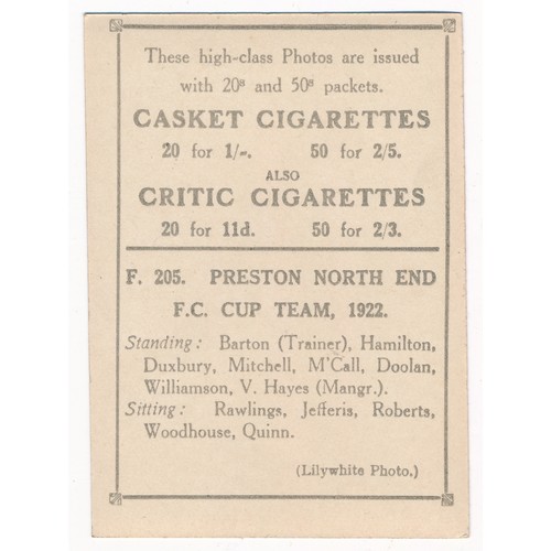 207 - Pattreiouex 1922 Football Teams - two cards,  Blackpool F.231 & Preston North End F.205, in excellen... 