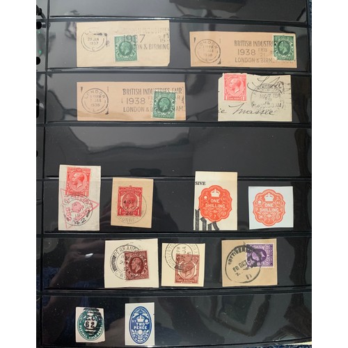 82 - Stamps on Stockleaves in brown 4 ring binder, 1840 - 1970 with 1840 1d black (2), 1840 2d blue, 1841... 