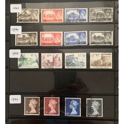 82 - Stamps on Stockleaves in brown 4 ring binder, 1840 - 1970 with 1840 1d black (2), 1840 2d blue, 1841... 