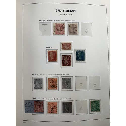 80 - 1840-1970 Great Britain miscellaneous collection in Davo Hingeless album including Line Engraved wit... 