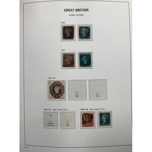 80 - 1840-1970 Great Britain miscellaneous collection in Davo Hingeless album including Line Engraved wit... 