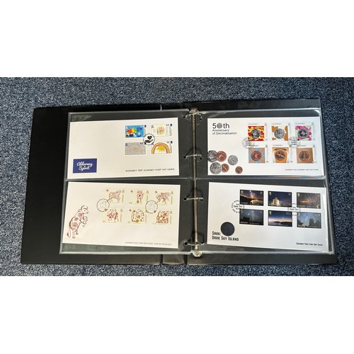 138 - Guernsey and Alderney - 1969-2022 (May) First Day Cover collection in nine volumes, huge original fa... 