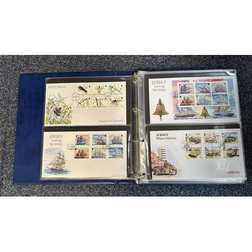 139 - Jersey - 1969-2021 (Christmas) First Day Cover collection in nine volumes, huge original face value ... 