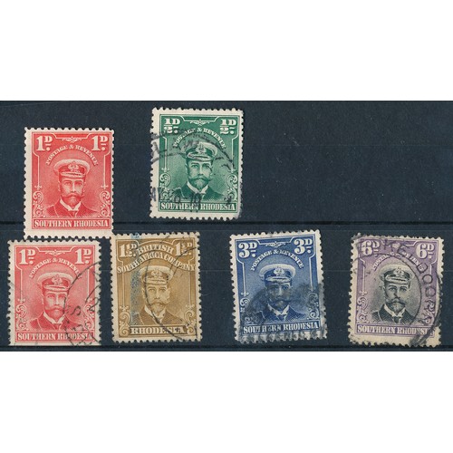 62 - Southern Rhodesia - 1924-29 values to 5/ blue and blue-green FU.