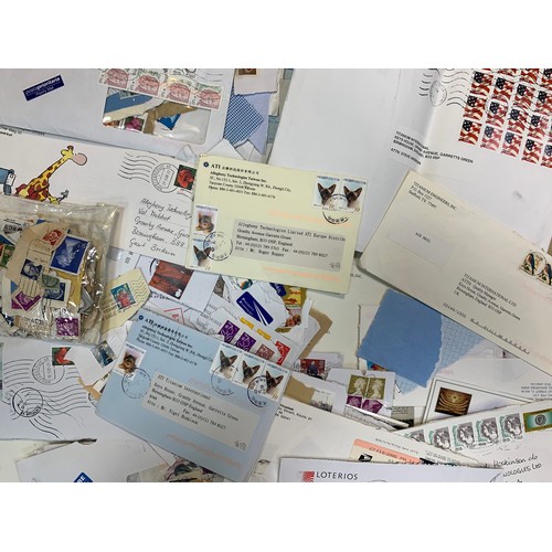 10 - Very untidy collection of covers and stamps, to include; a Royal Mail Stamp Album with small quantit... 