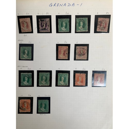 48 - Grenada – Early issues selection on two loose album pages to include; early issues, useful ovpts wit... 