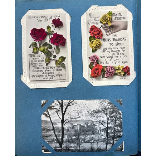 178 - Old postcard collection in Post Card Album including; fair quantity of Greetings, Stratford, ‘Sands ... 