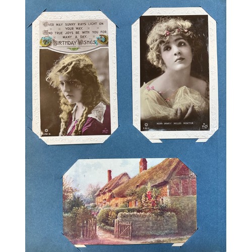 178 - Old postcard collection in Post Card Album including; fair quantity of Greetings, Stratford, ‘Sands ... 