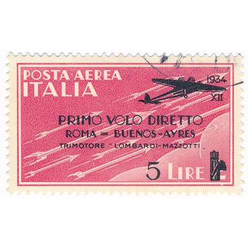 52 - Italy – 1934 Air Rome-Buenos Aires Flight ovpt set of four, used. (SG 391-394), Cat. £700.