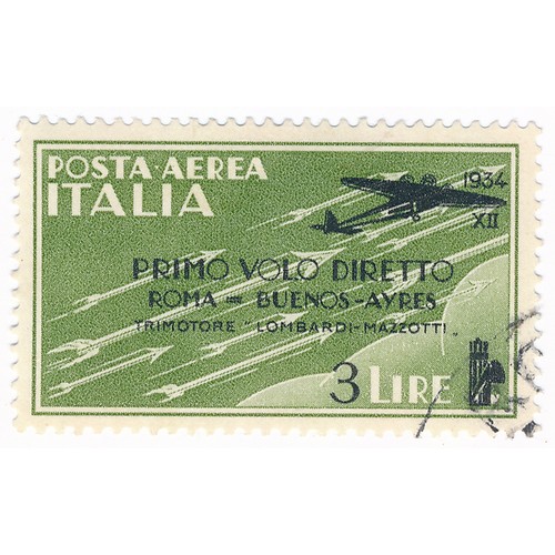 52 - Italy – 1934 Air Rome-Buenos Aires Flight ovpt set of four, used. (SG 391-394), Cat. £700.