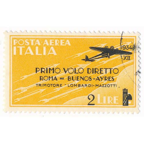 52 - Italy – 1934 Air Rome-Buenos Aires Flight ovpt set of four, used. (SG 391-394), Cat. £700.