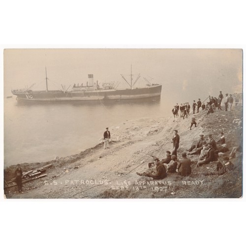 186 - Portland, S.S. Patroclus Shipwreck, pair of photographic black and white postcards relating to the S... 