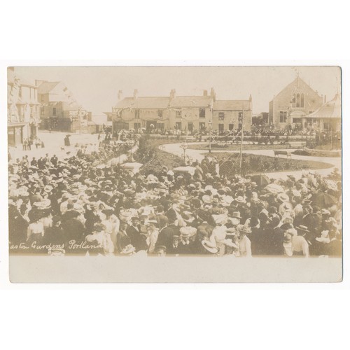 189 - Portland, Funeral of Capt. R. Lano, March 14th 1908, “The Cortege passing Easton Gardens”. Black and... 