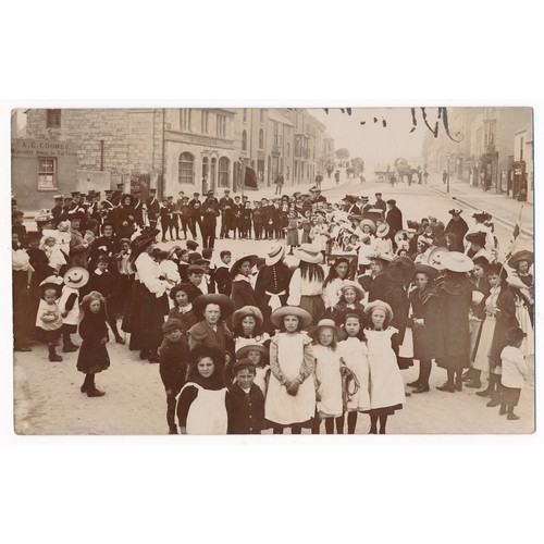 189 - Portland, Funeral of Capt. R. Lano, March 14th 1908, “The Cortege passing Easton Gardens”. Black and... 