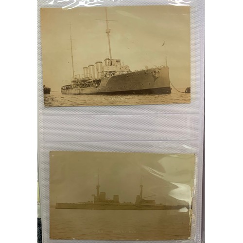 180 - Miscellaneous postcards with Ships (HMS Adventure, HMS Achilles, HMS Vanguard, HMS Imperieuse, HMS N... 