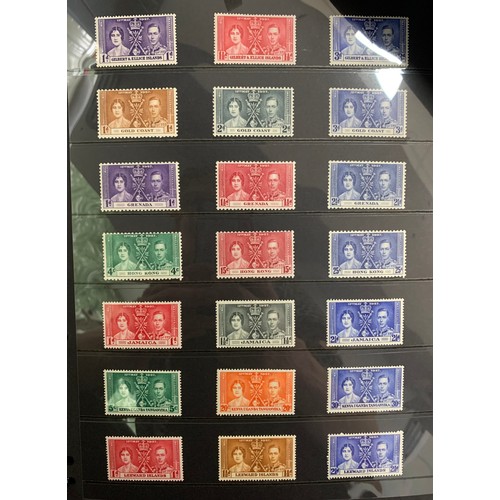 17 - British Commonwealth – Omnibus 1937 KGVI complete coronation collection in Harrington & Byrne portfo... 