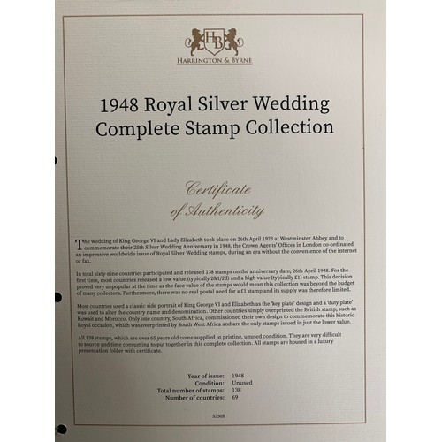 14 - British Commonwealth – Omnibus 1948 RSW (Royal Silver Wedding) sets Mounted Mint in Harrington & Byr... 