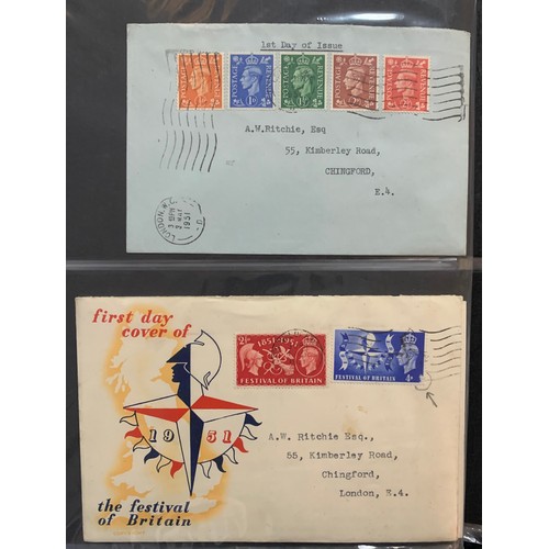 129 - First Day Covers – 1937-1970 Great Britain First Day Cover collection in The Rodney Cover Album, wit... 