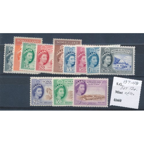 60 - Somaliland – 1953 set to 10/ Mint. (SG 137-148) Cat. £120.