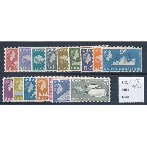 63 - South Georgia – 1963-69 set to £1 grey-black Mint. (SG 1-16), Cat. £200.