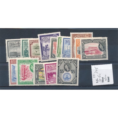 32 - British Guiana – 1954-63 set to $5 Mint. (SG 331-345), Cat. £100.