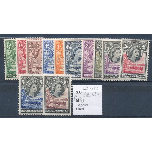 28 - Bechuanaland Protectorate – 1955-58 set to 10/ Mint. (SG 143-153), Cat. £95.