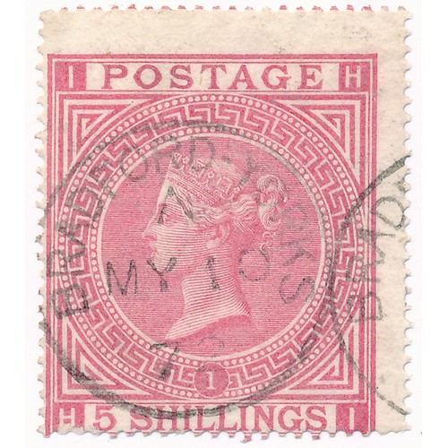 92 - Great Britain – 1867 5/ Red Plate 1 Fine Used with ‘Bradford Yorks’ 10th May 1872 C.D.S. Postmark. (... 