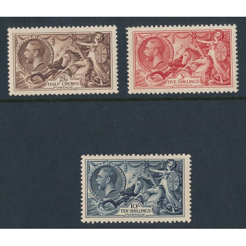 101 - Great Britain – 1934 Re-engraved Seahorses set to 10/ fine Mint. (SG 450-452), Cat. £1,000.