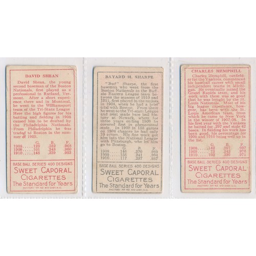 225 - American Tobacco Co. Baseball Series T205 - 3 cards with Hemphill N.Y. AMER (creased), B.K Sharpe of... 