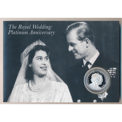 136 - Great Britain – 2017 Royal Platinum Wedding Anniversary Silver Proof £5 Coin Cover. Limited Edition ... 