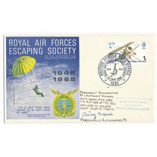 143 - 1968 Royal Air Forces Escaping Society cover signed by Sir Airey Neave (1916-1979), British Soldier ... 