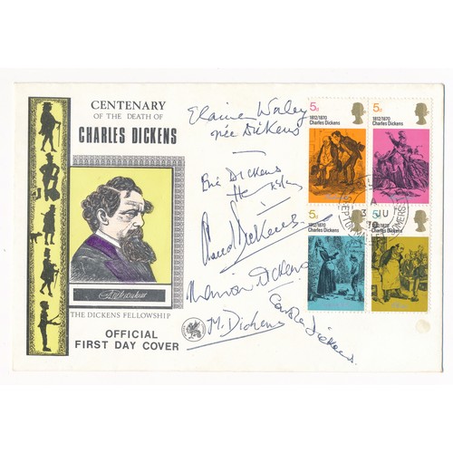 147 - 1970 Centenary of the Death of Charles Dickens First Day signed by six members of the Dickens Family... 