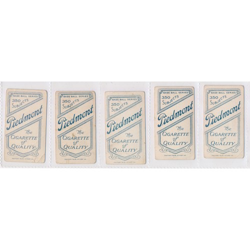 232 - American Tobacco Co. Baseball Series T206 - 5 cards, all Piedmont back, fair to good condition with ... 