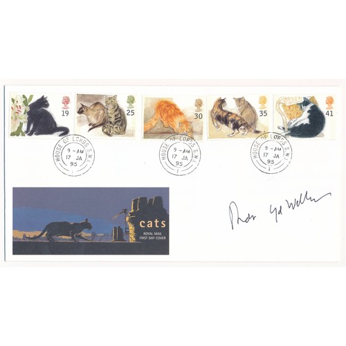 163 - 1995 Cats Royal Mail First Day Cover signed by Sir Andrew Lloyd Webber (b. 1948), Cats. Illustrated ... 