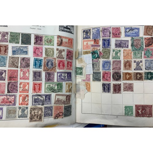 7 - World stamp collection in three childhood albums with world issues including Australia, Austria, Bel... 