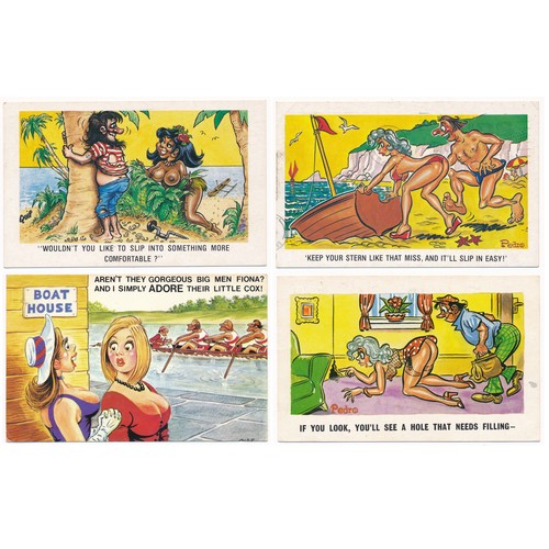 182 - Collection of humorous holiday postcards (41), artists such as Pedro, Chaso, Fitzpatrick, Quip and o... 