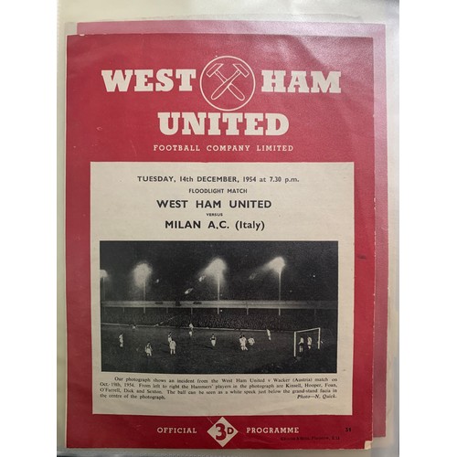 170 - West Ham United – 1944-1958 collection of various West Ham United mostly all Home fixtures, mixed co... 