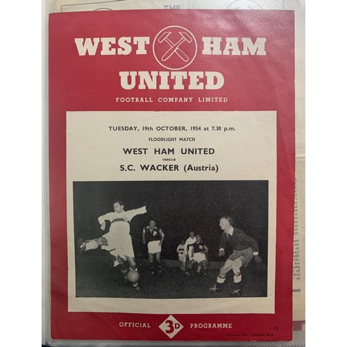 170 - West Ham United – 1944-1958 collection of various West Ham United mostly all Home fixtures, mixed co... 