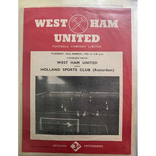 170 - West Ham United – 1944-1958 collection of various West Ham United mostly all Home fixtures, mixed co... 